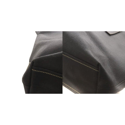 Prada Triangle Plate Logo Tote Leather Black — view 9