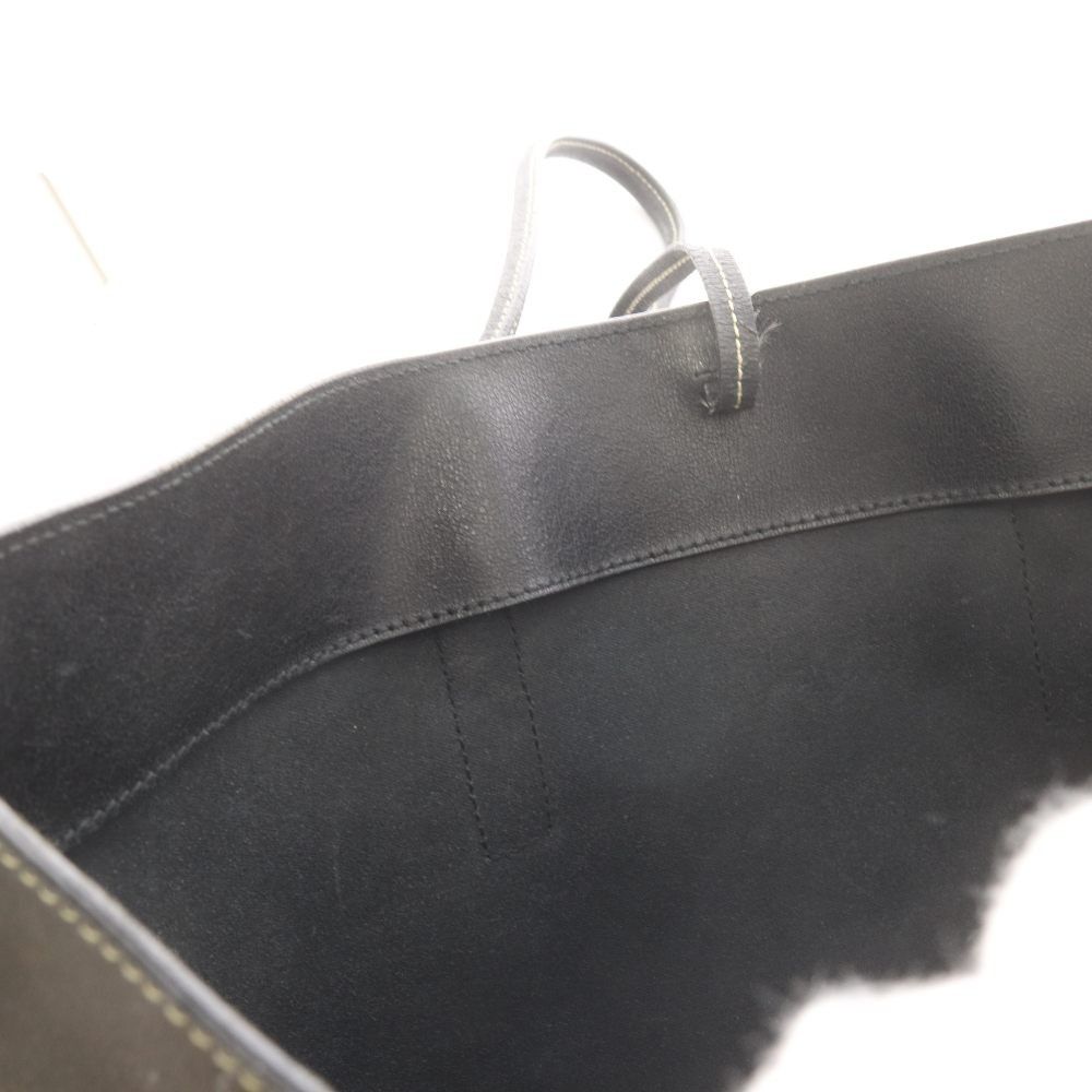 Prada Triangle Plate Logo Tote Leather Black — view 8