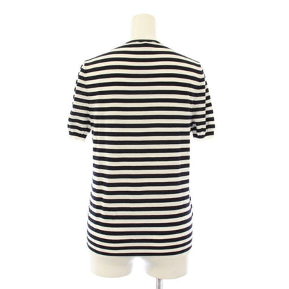Prada Border Knit Top Logo Short Sleeve 36 Black White Sweater — view 3