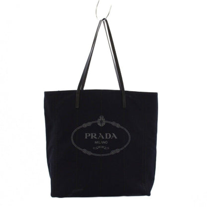 Prada Denim Tote Logo Navy KH