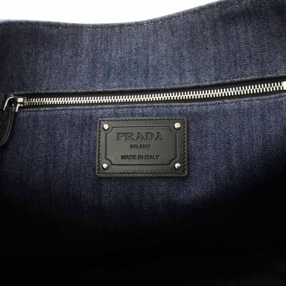 Prada Denim Tote Logo Navy KH — view 8