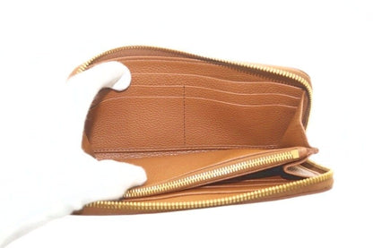 Miu Miu Miu Leather Wallet Zip Around Cognac Brown — view 6