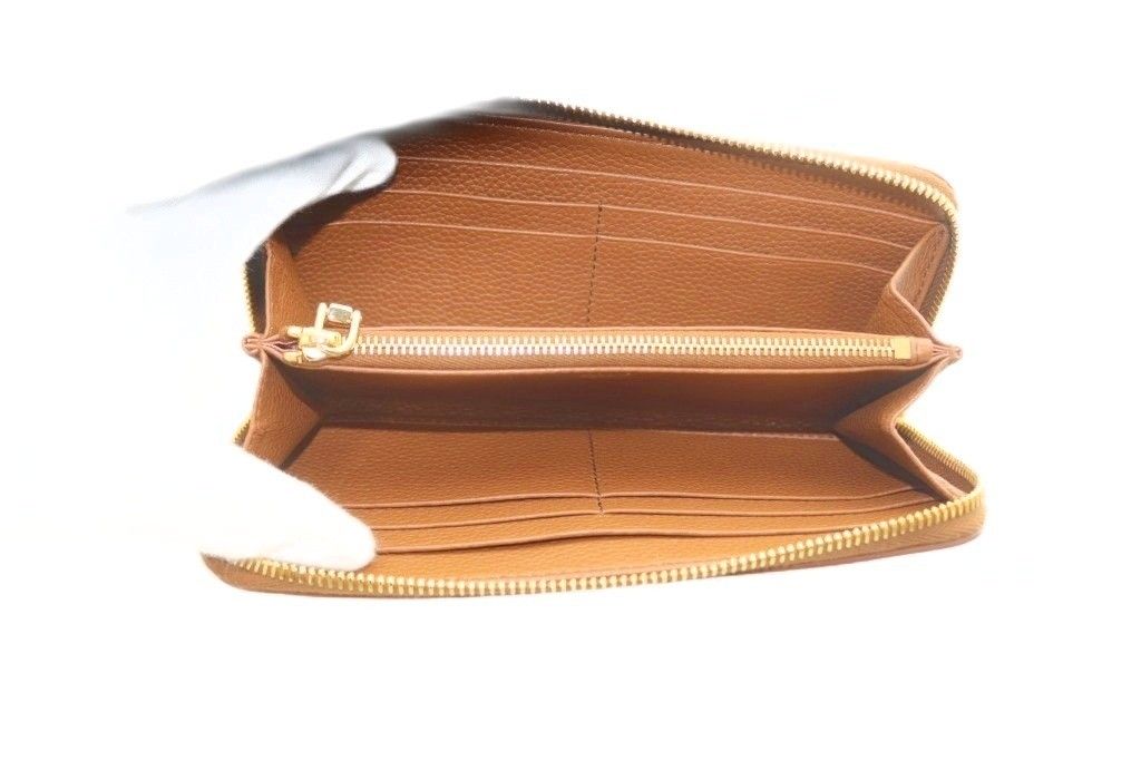 Miu Miu Miu Leather Wallet Zip Around Cognac Brown — view 5