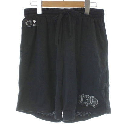 Chrome Hearts Mesh Varsity Shorts CH Nylon Logo Waist Togo M Black KW