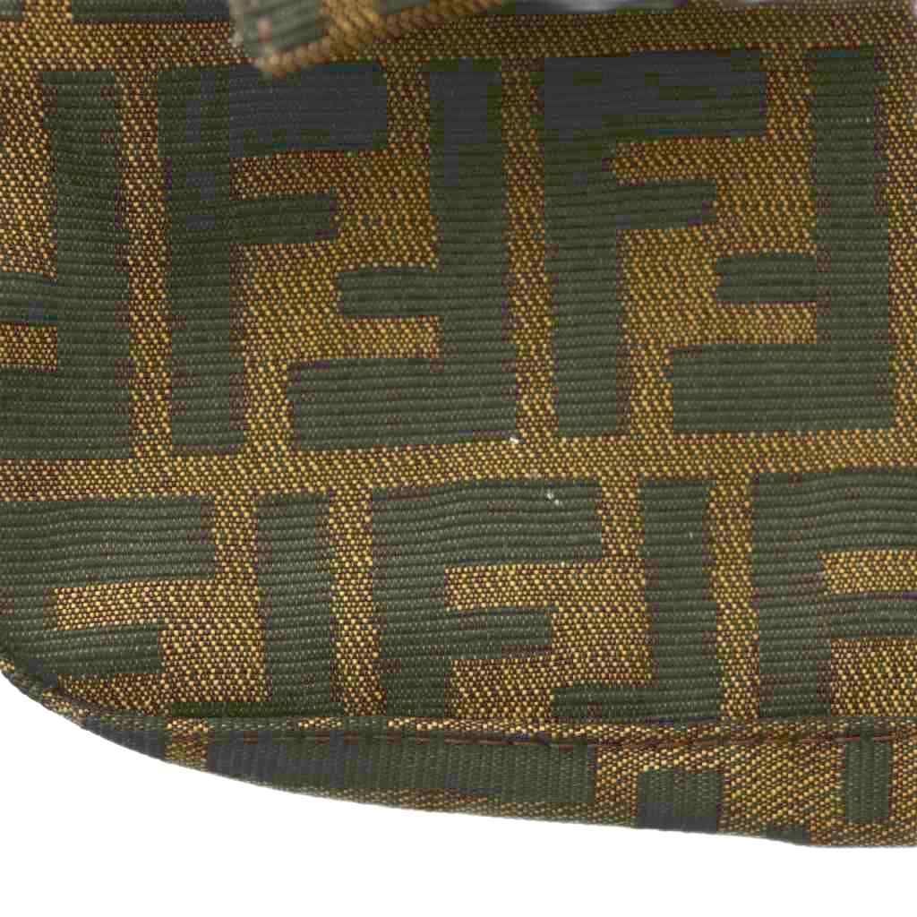 Fendi Zucca Pattern Mamma Bucket Shoulder Bag Canvas Leather Interlocking Logo — view 9