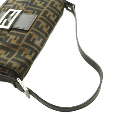 Fendi Zucca Pattern Mamma Bucket Shoulder Bag Canvas Leather Interlocking Logo — view 6