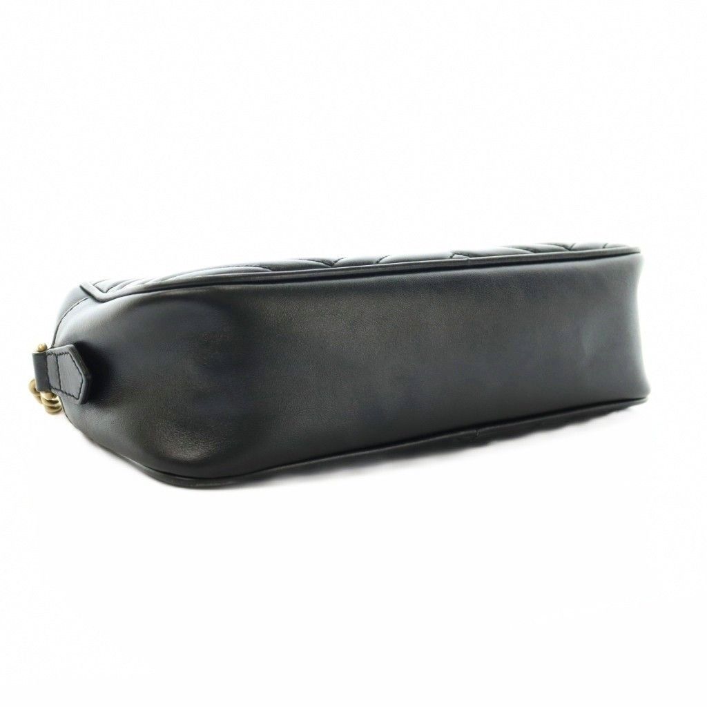Gucci GG Marmont Small Camera Bag Chain Leather Interlocking Logo Bicolor Black — view 6