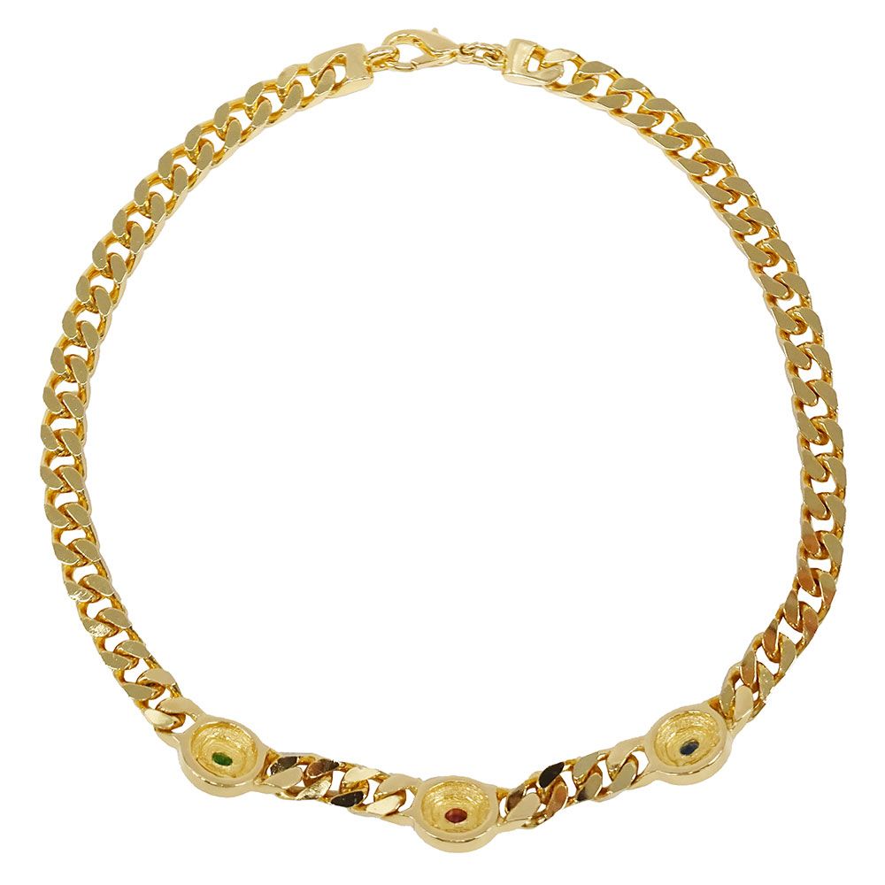 Dior Necklace Metal Rhinestone Gold Multicolor Gorgeous Presence — view 3