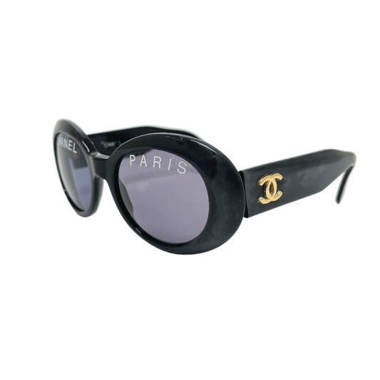Chanel Sunglasses Paris Logo Acetate Black Eyewear