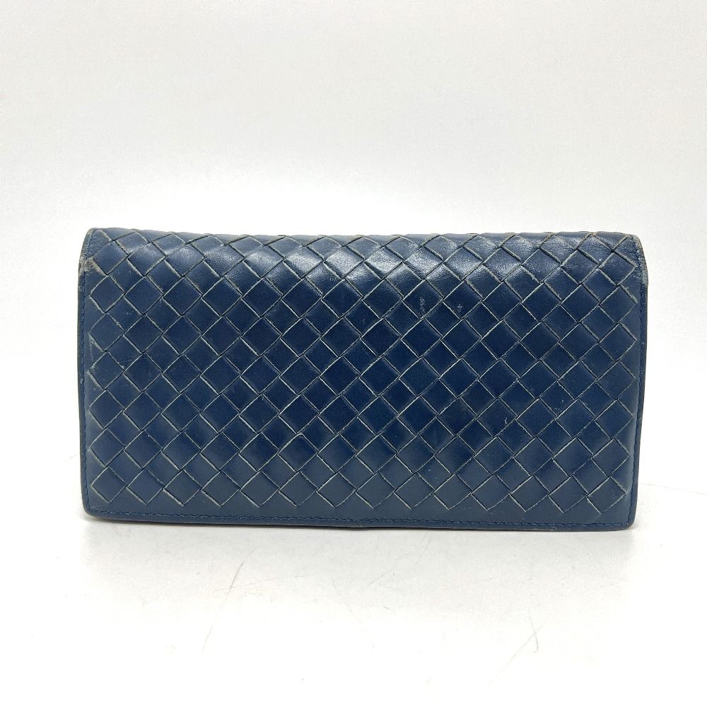 Bottega Veneta Bifold Wallet Intrecciato Leather Blue