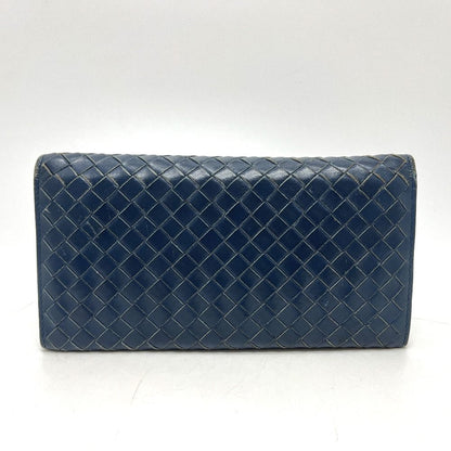 Bottega Veneta Bifold Wallet Intrecciato Leather Blue — view 2