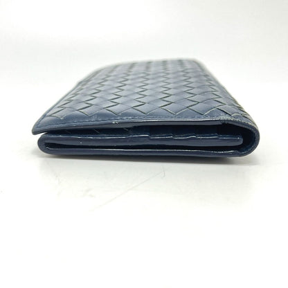 Bottega Veneta Bifold Wallet Intrecciato Leather Blue — view 4