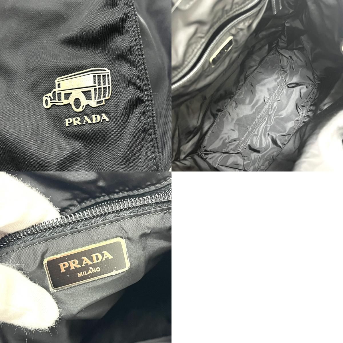 Prada Tote Logo Car Motif Nylon Black — view 9