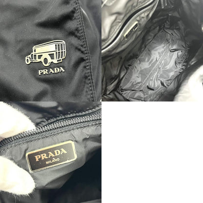 Prada Tote Logo Car Motif Nylon Black — view 9