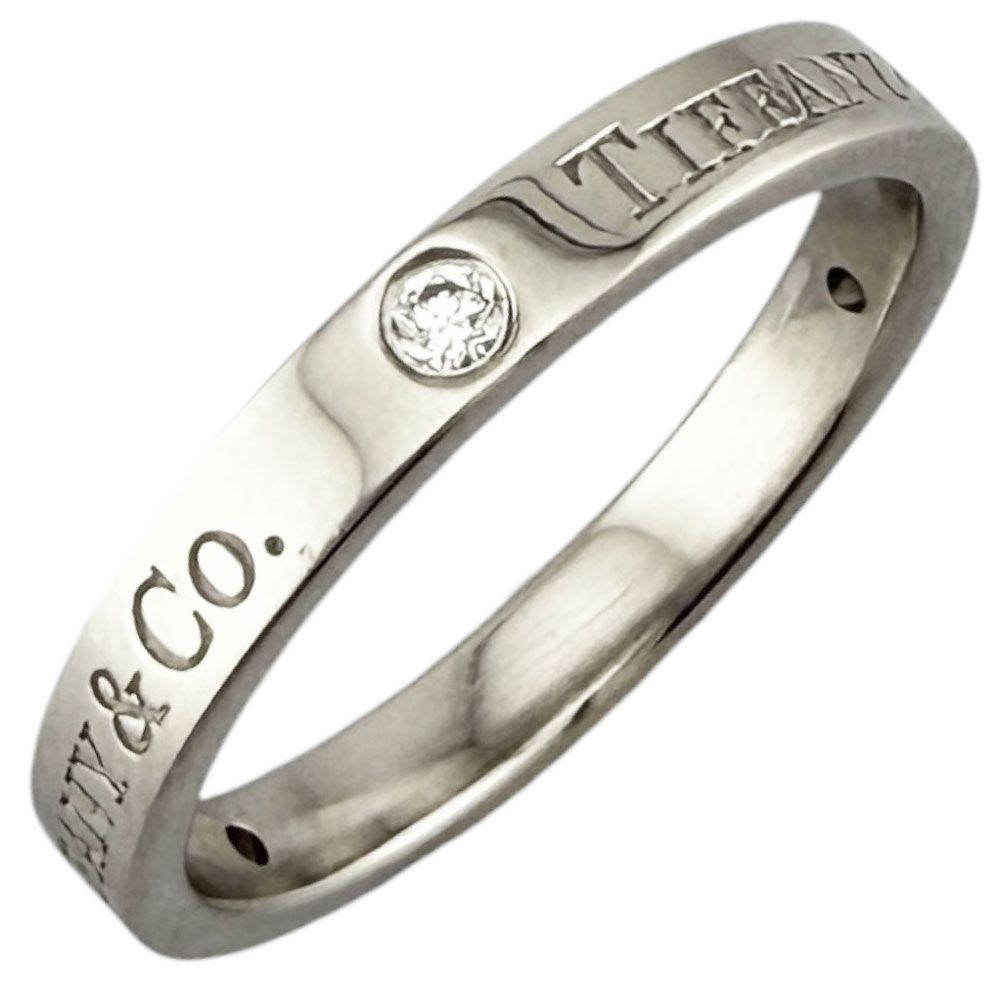Tiffany & Co Flat Band Ring Platinum Diamond