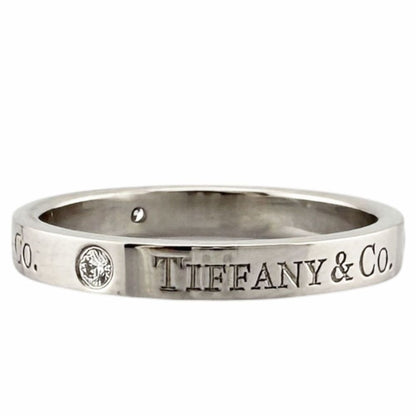 Tiffany & Co Flat Band Ring Platinum Diamond — view 6
