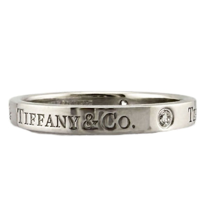 Tiffany & Co Flat Band Ring Platinum Diamond — view 4