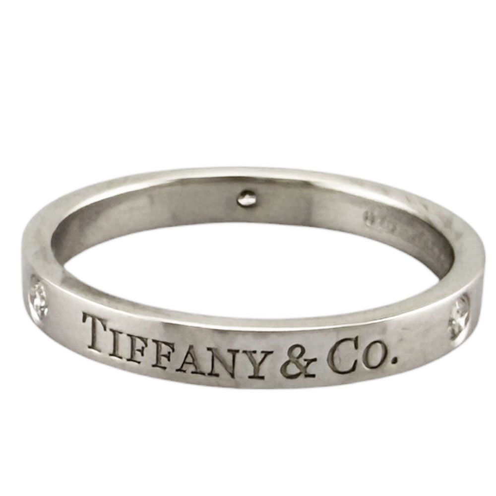 Tiffany & Co Flat Band Ring Platinum Diamond — view 5