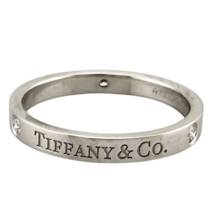 Tiffany & Co Flat Band Ring Platinum Diamond — view 5