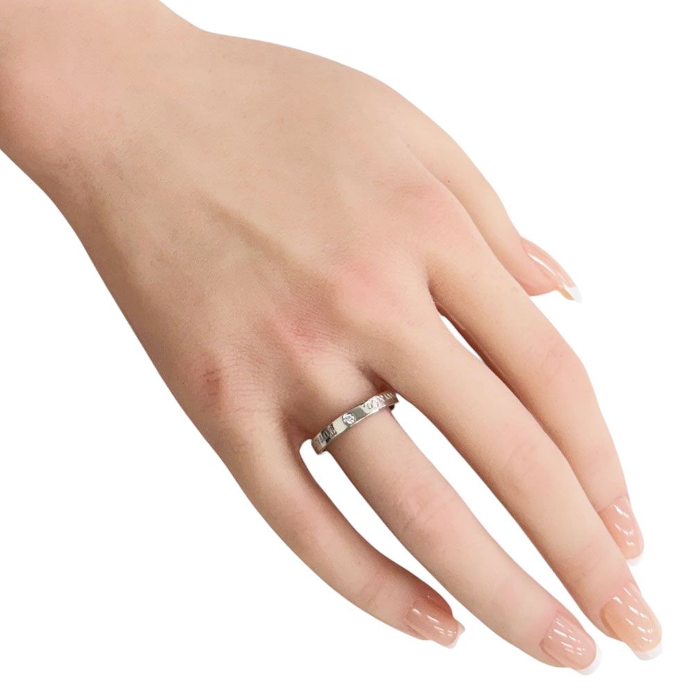 Tiffany & Co Flat Band Ring Platinum Diamond — view 2