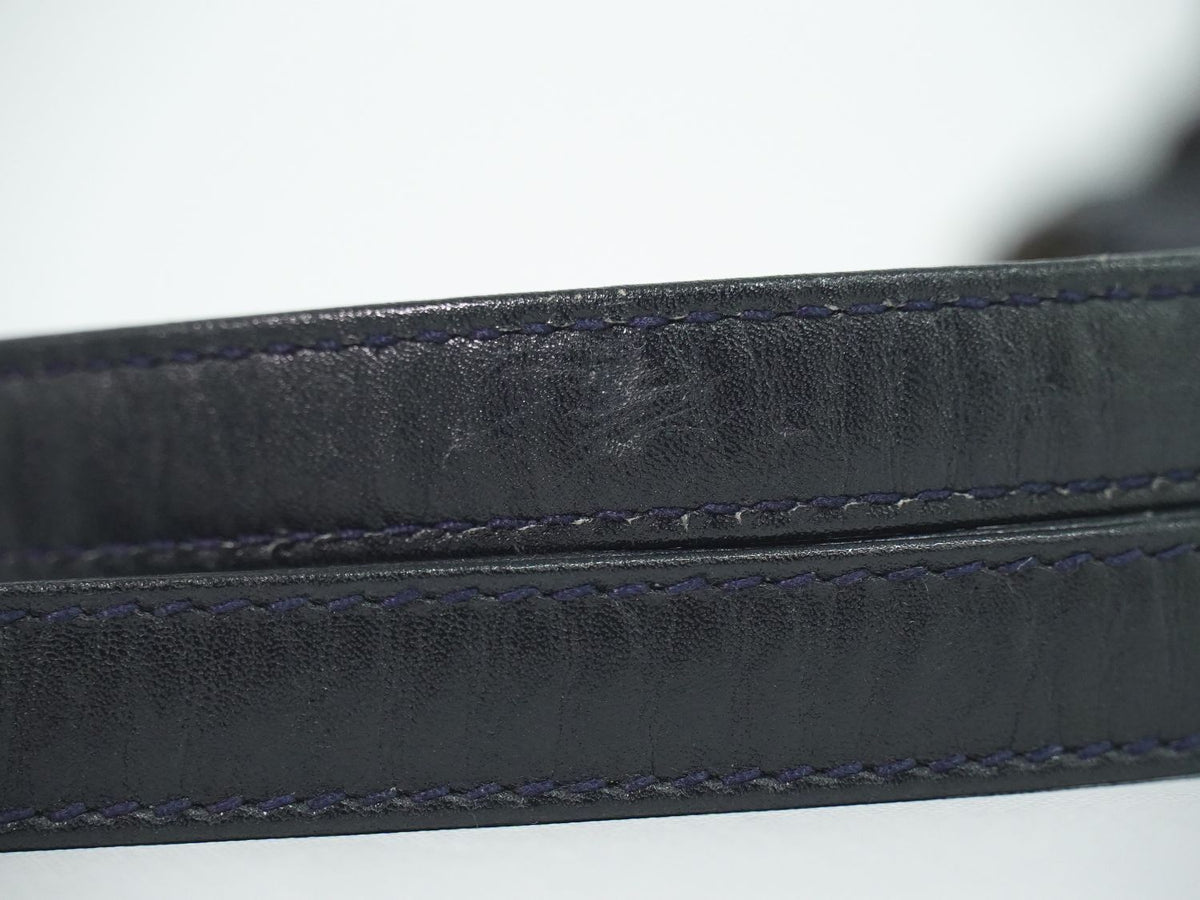 Gucci Vintage Shoulder Bag Pochette Leather Navy — view 5