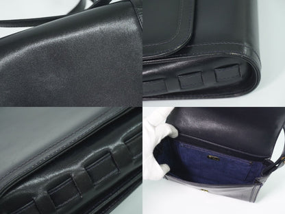 Gucci Vintage Shoulder Bag Pochette Leather Navy — view 8