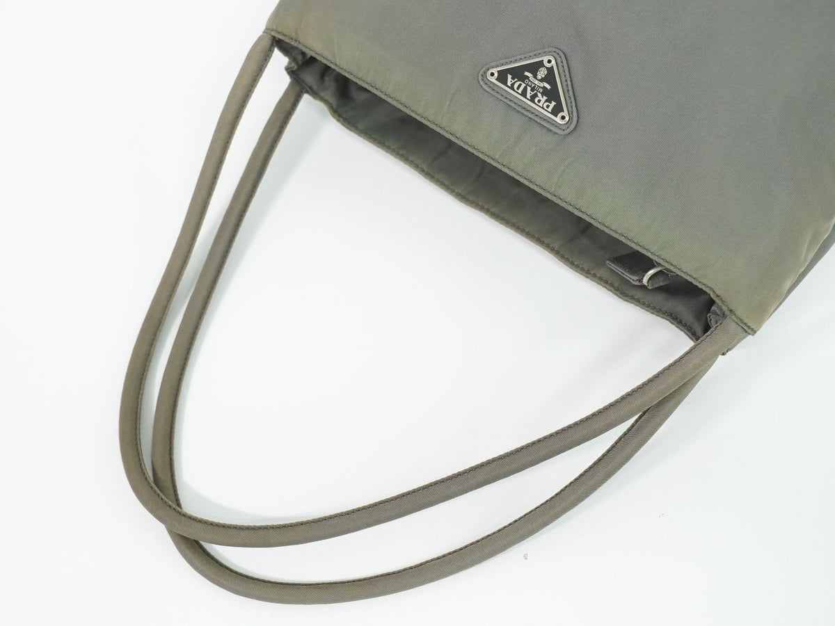 Prada Nylon Tote Bag Khaki — view 4
