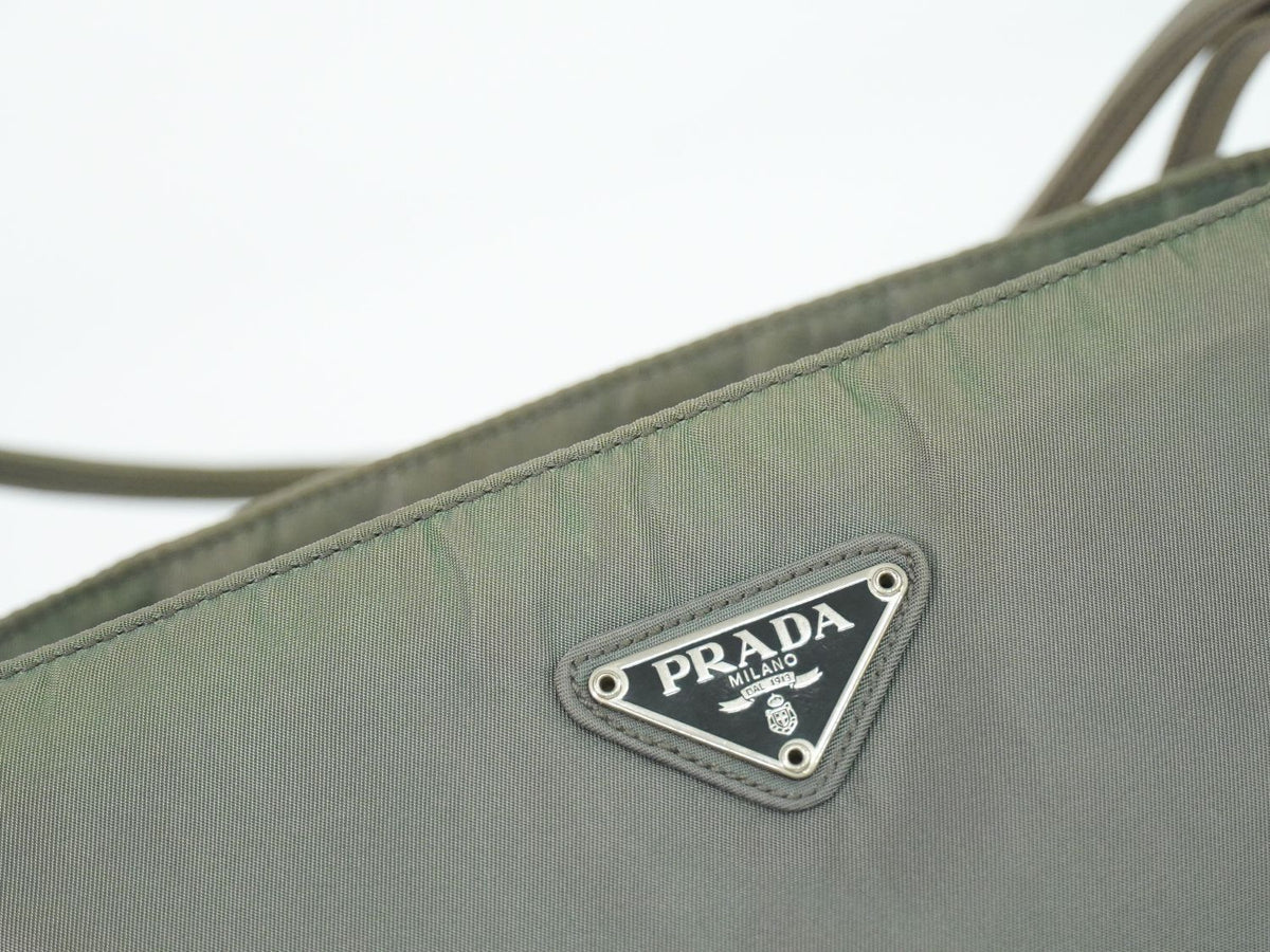 Prada Nylon Tote Bag Khaki — view 7