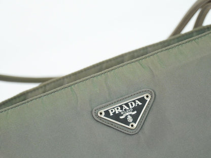 Prada Nylon Tote Bag Khaki — view 7