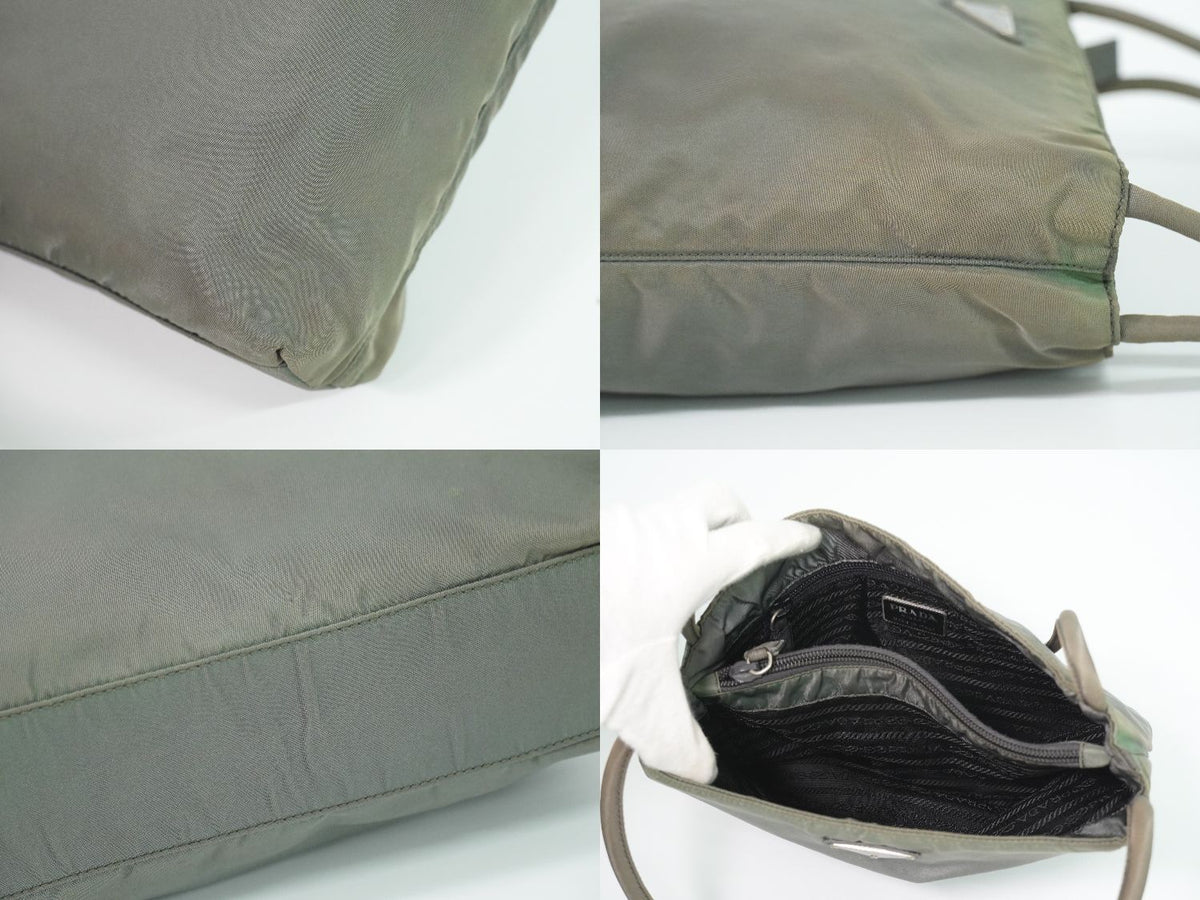 Prada Nylon Tote Bag Khaki — view 8