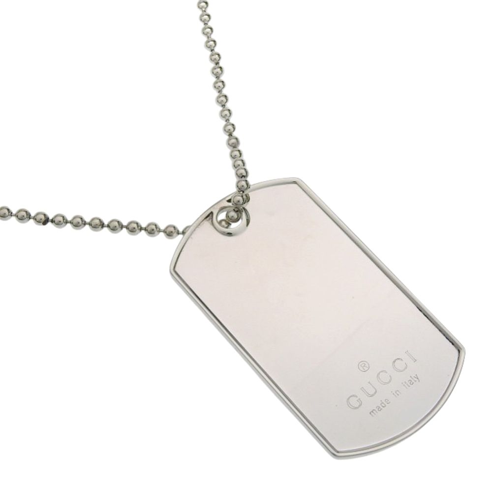 Gucci Dog Tag Ball Chain 925 Sterling Silver Necklace