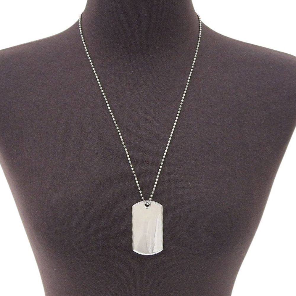 Gucci Dog Tag Ball Chain 925 Sterling Silver Necklace — view 2