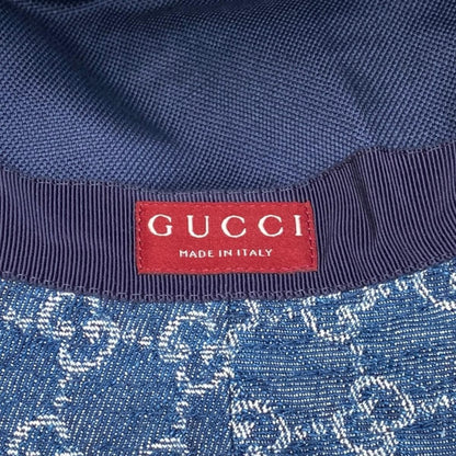 Gucci Hat Bucket Hat GG Jacquard M Denim Cotton Blue Brown — view 7