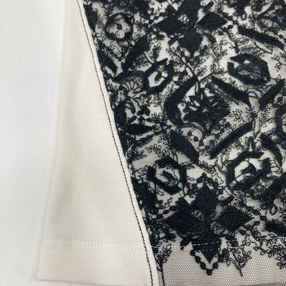 Louis Vuitton White Black Lace Monogram Embroidery Cut Replacement Short Sleeve — view 8