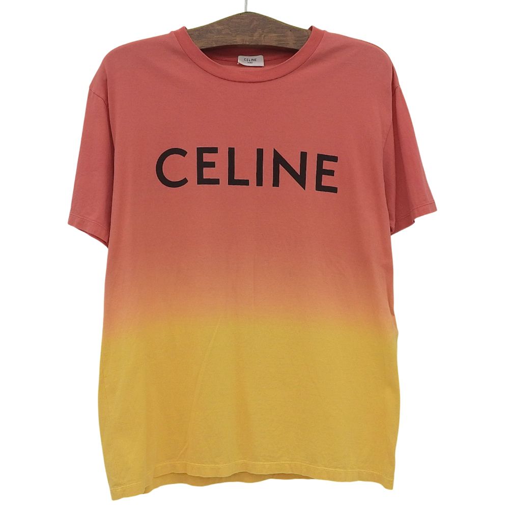 Celine Gradient Logo T-Shirt Top Multicolor XS
