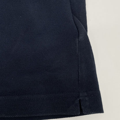 Moncler Maglia Polo Manica Corta Navy White Cotton Patch Logo — view 8