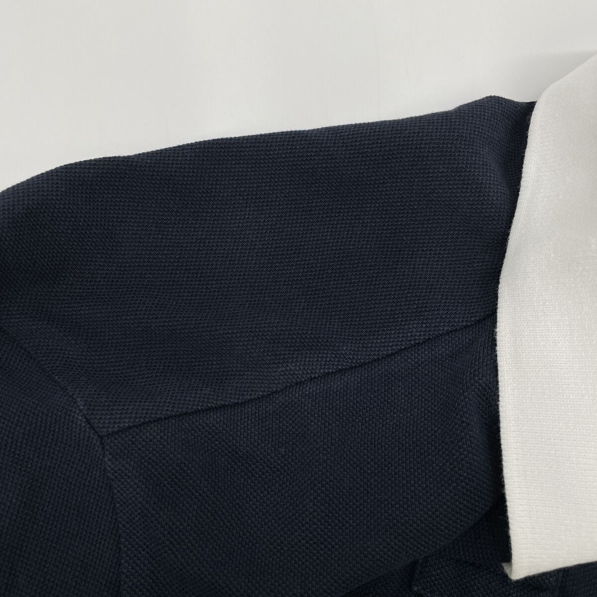 Moncler Maglia Polo Manica Corta Navy White Cotton Patch Logo — view 5
