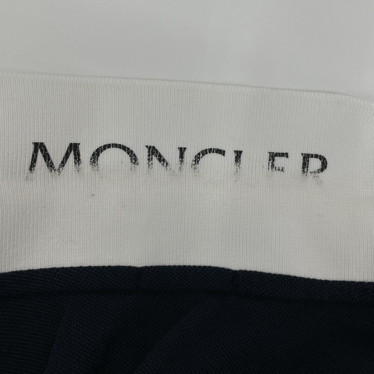 Moncler Maglia Polo Manica Corta Navy White Cotton Patch Logo — view 9
