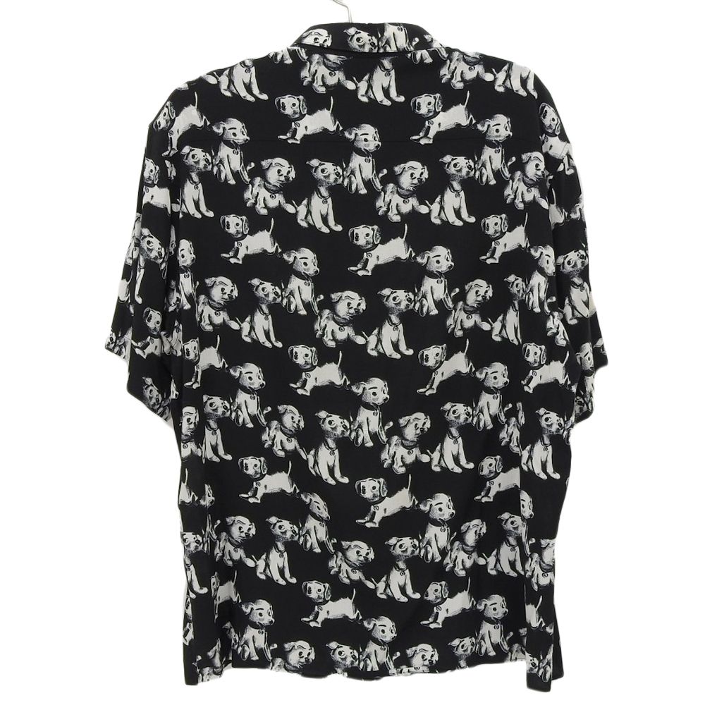 Celine All Over Pattern Dog Shirt Top Black White — view 2