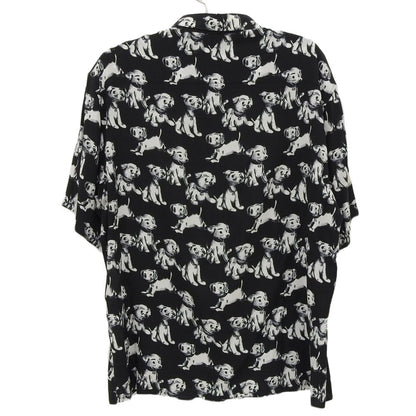 Celine All Over Pattern Dog Shirt Top Black White — view 2