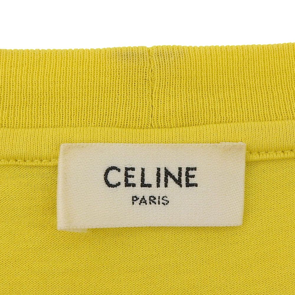 Celine Logo T-Shirt Top Mustard XXL — view 4