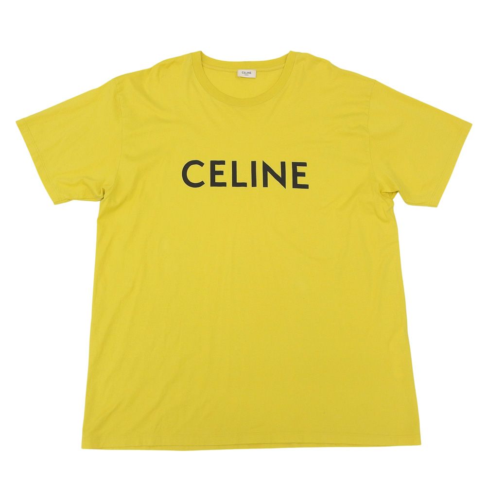 Celine Logo T-Shirt Top Mustard XXL