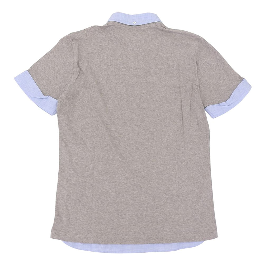 Brunello Cucinelli Polo Shirt Top Light Blue Gray — view 2