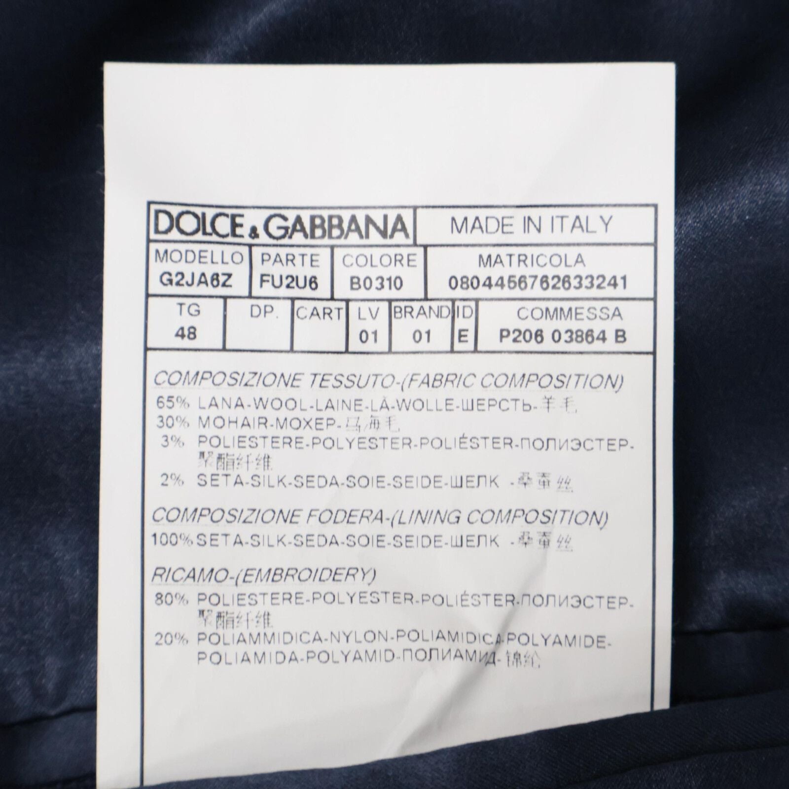 Dolce & Gabbana Navy Flower Embroidery 3 Steps Button Jacket 48 — view 5