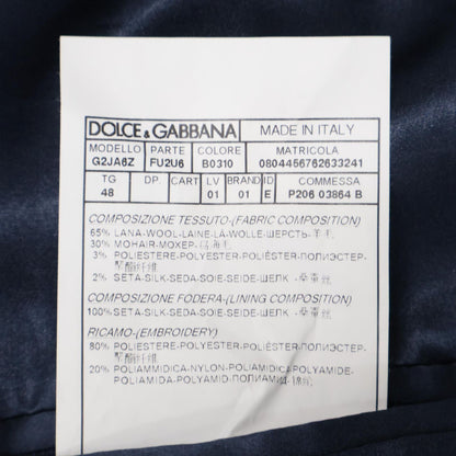 Dolce & Gabbana Navy Flower Embroidery 3 Steps Button Jacket 48 — view 5
