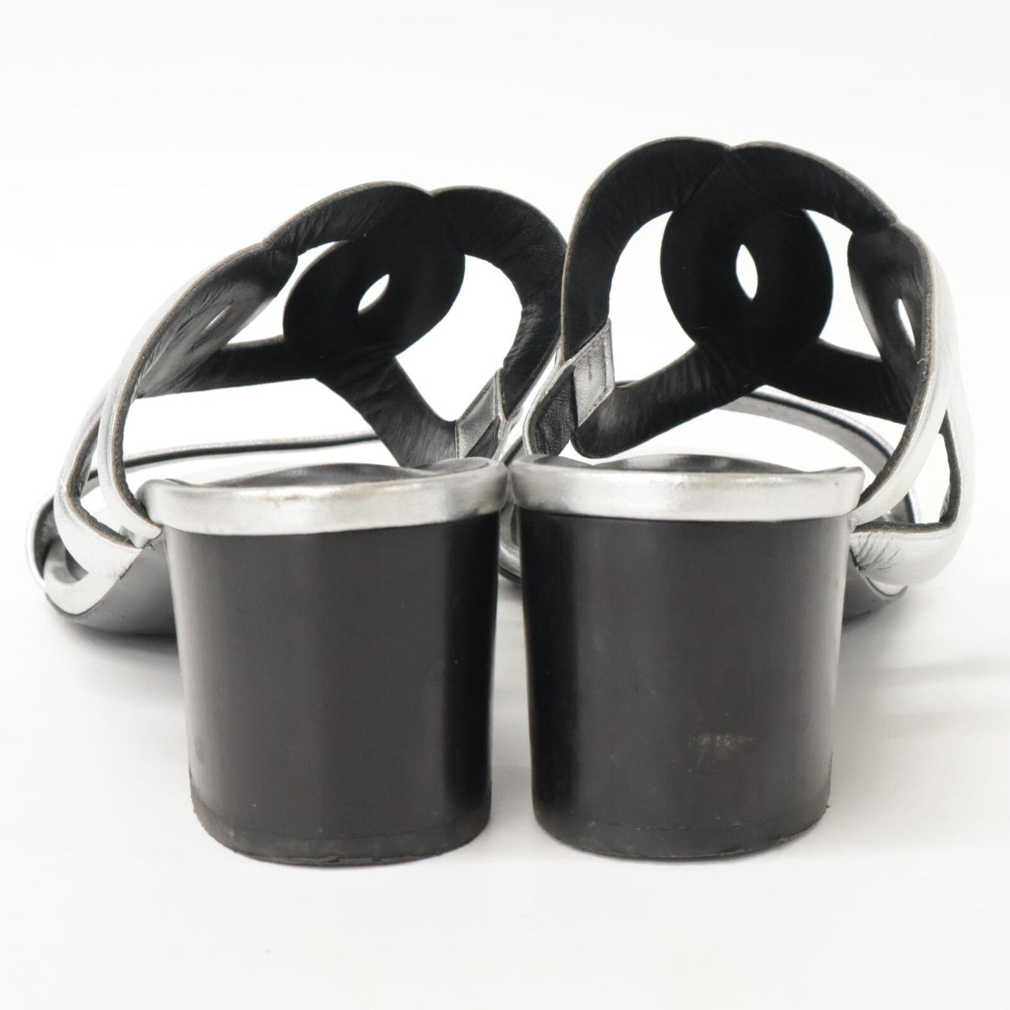 Hermes Bikini Sandal Chaine D'ancre Motif Metallic Nappa Chunky Heels — view 4