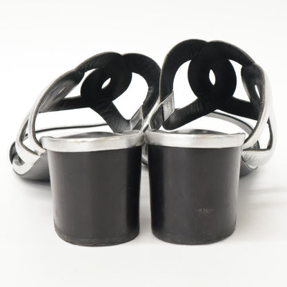 Hermes Bikini Sandal Chaine D'ancre Motif Metallic Nappa Chunky Heels — view 4