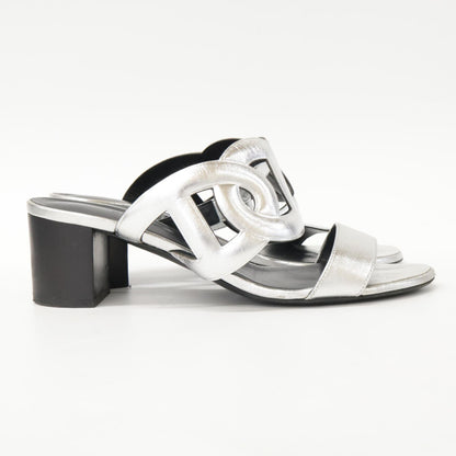 Hermes Bikini Sandal Chaine D'ancre Motif Metallic Nappa Chunky Heels — view 5
