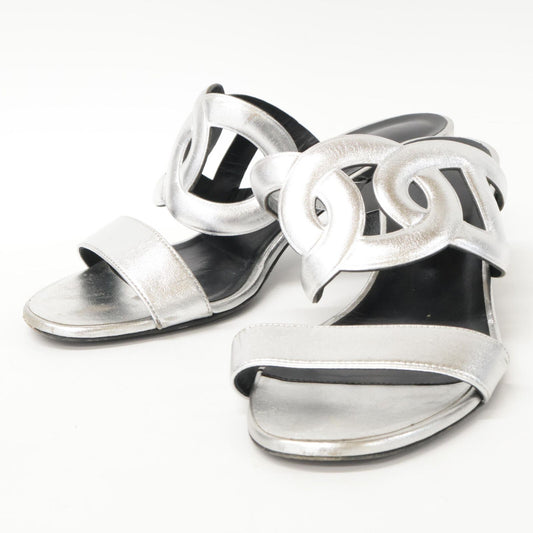 Hermes Bikini Sandal Chaine D'ancre Motif Metallic Nappa Chunky Heels
