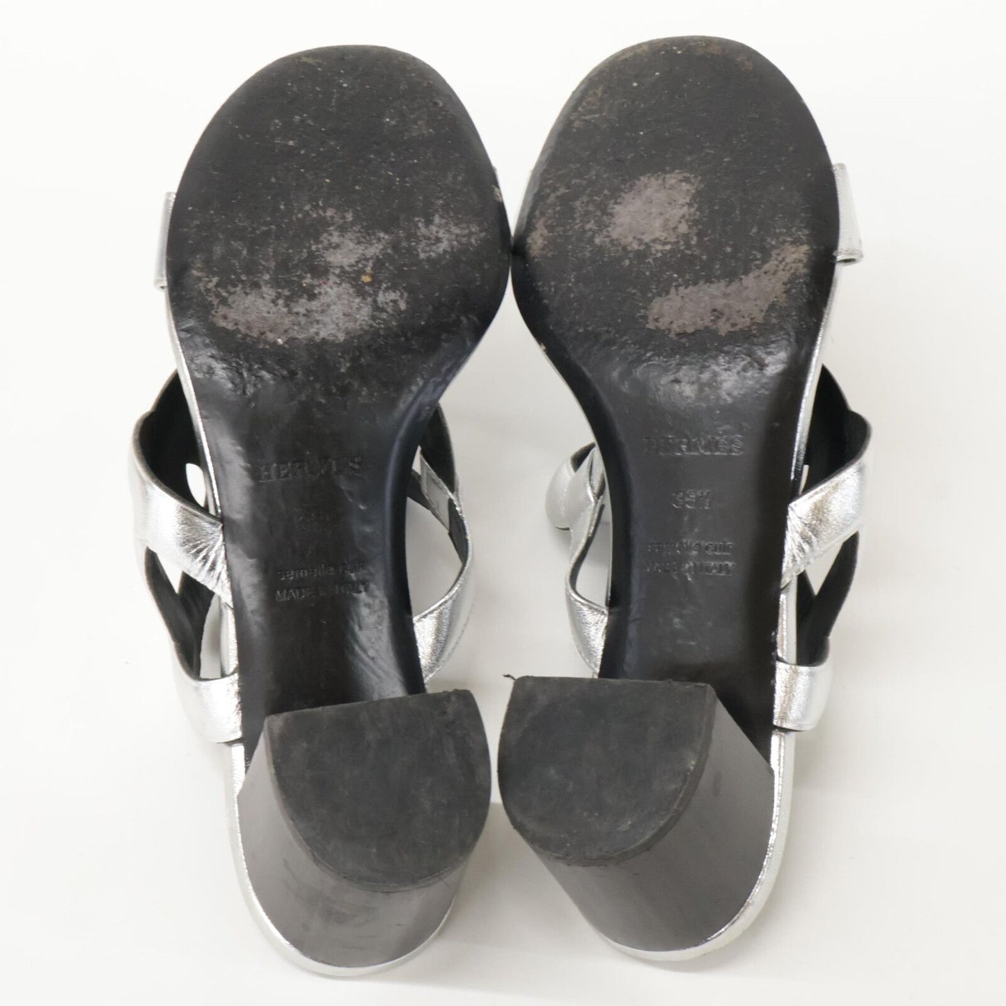 Hermes Bikini Sandal Chaine D'ancre Motif Metallic Nappa Chunky Heels — view 7